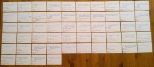 Foto Szenenplan auf Karteikarten